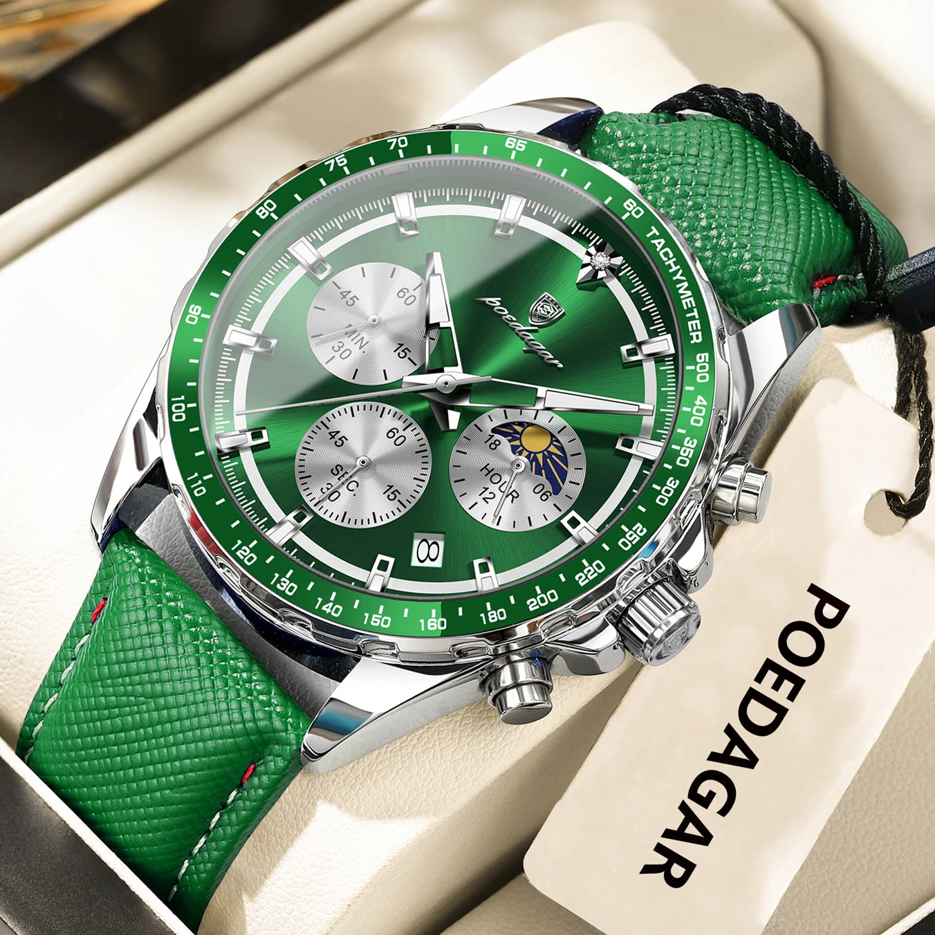 POEDAGAR Blue Chronograph Elite
