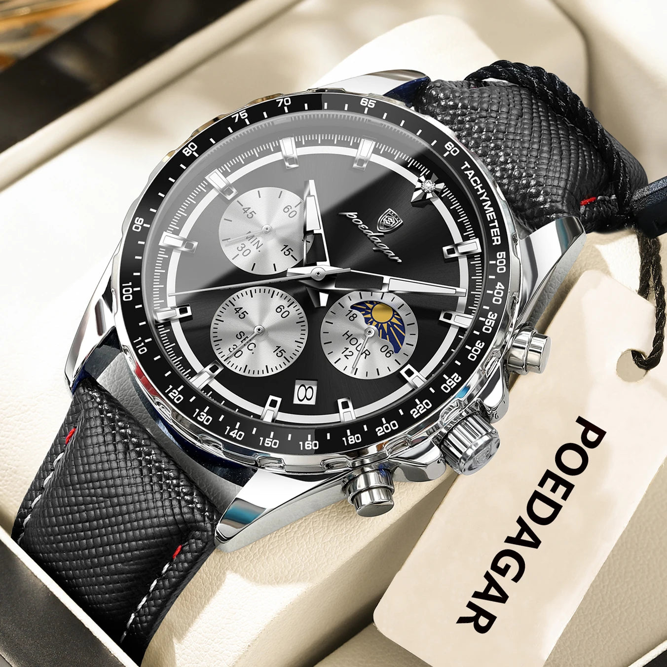 POEDAGAR Blue Chronograph Elite