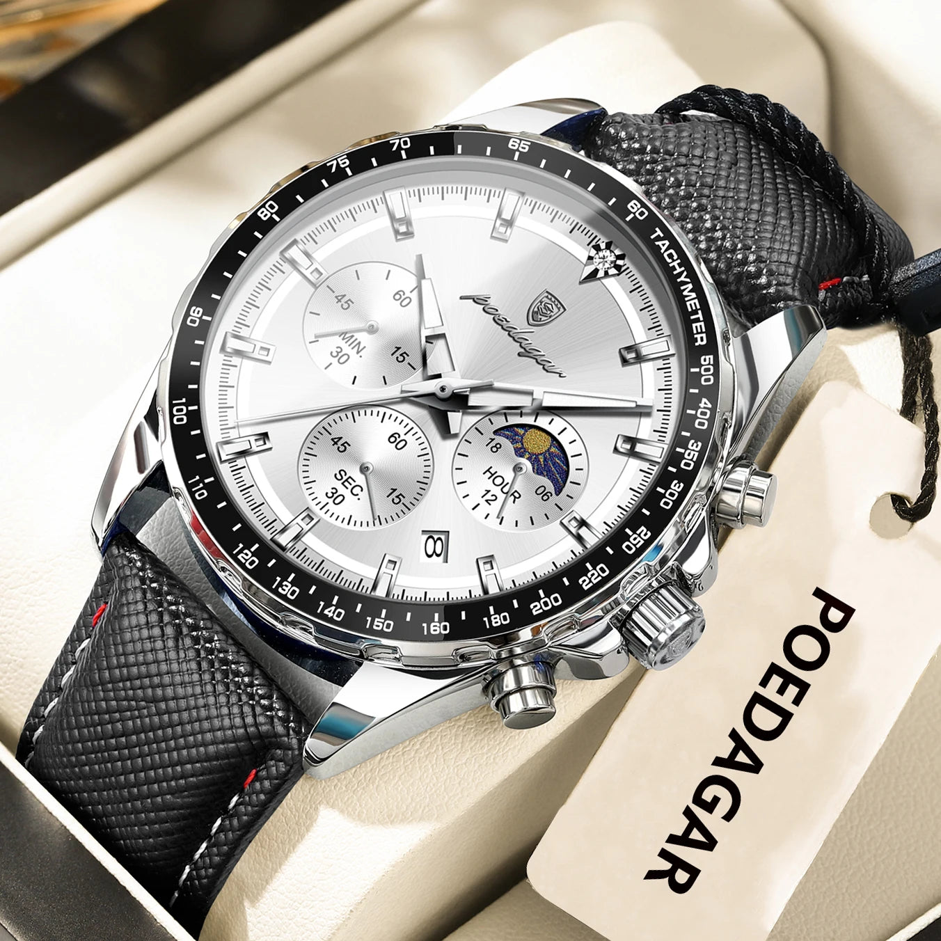 POEDAGAR Blue Chronograph Elite